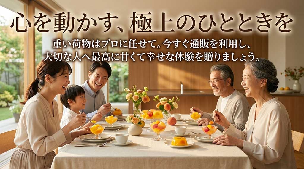 重い荷物はプロに任せて大切な人へ最高に甘くて幸せな体験を贈るためのメッセージスライド