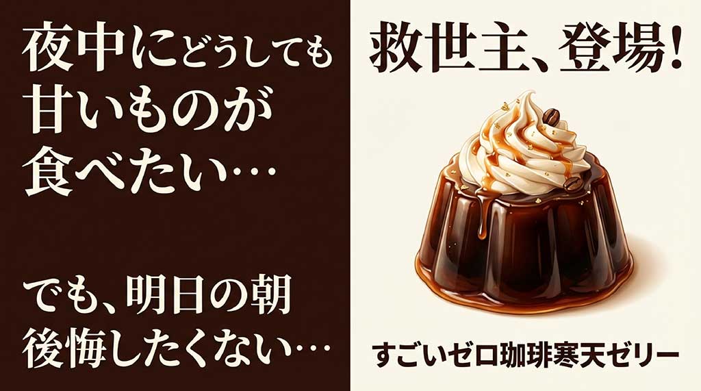 夜中に甘いものが食べたいけれど後悔したくない人のためのすごいゼロ珈琲寒天ゼリー