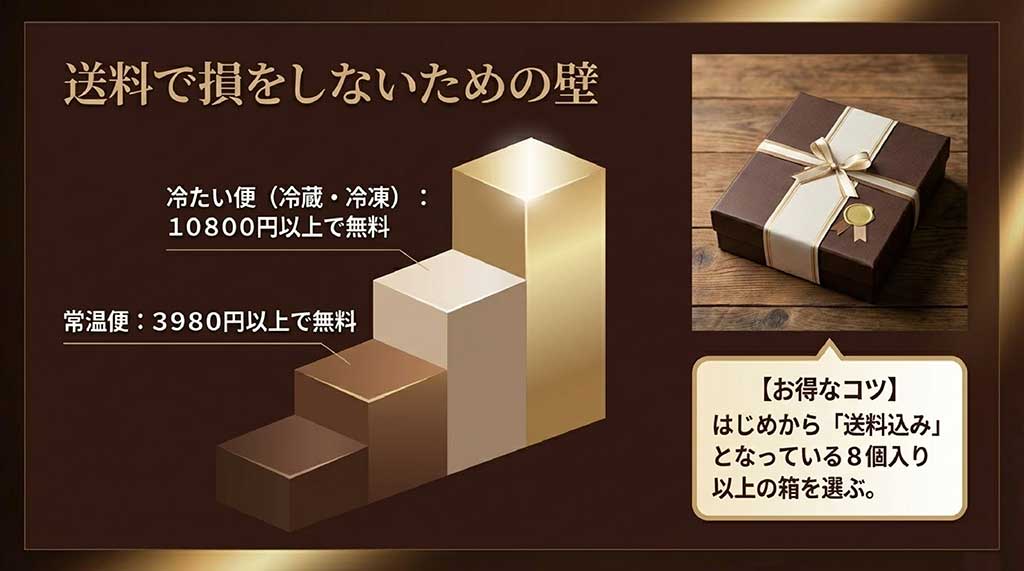 冷蔵・常温便の送料無料ラインと、最初から送料込みの8個入りセットを選ぶお得なコツ